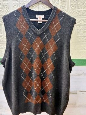 Dockers Men's Argyle V-Neck Sweater Vest Size Large